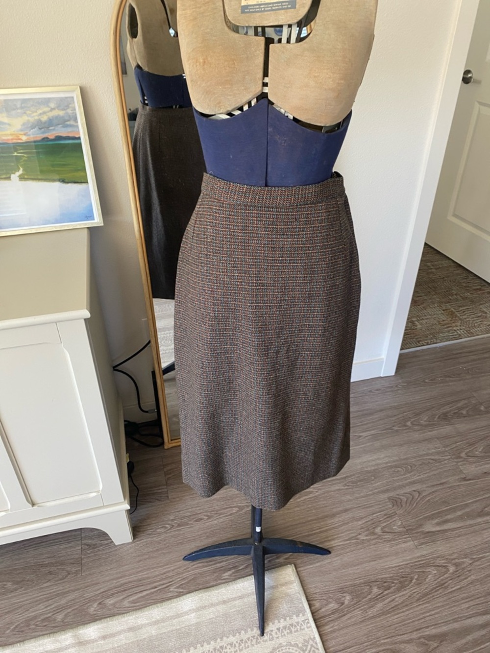 Vintage 1960s Tailorbrooke Wool Tweed Skirt